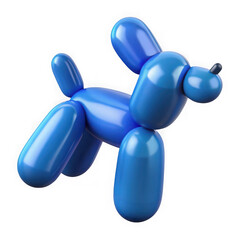 Blue balloon dog toy isolated on transparent background