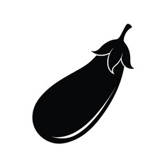 Silhouette of an eggplant on white background Vector illustration