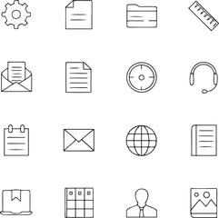 Business and Office Outline Icon Collection