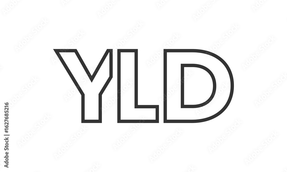 Aufkleber yld logo design template with strong and modern bold text. initial based vector logotype featuring s