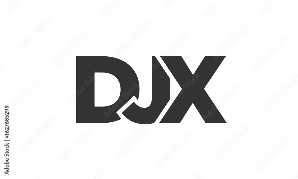 Poster djx logo design template with strong and modern bold text. initial based vector logotype featuring s