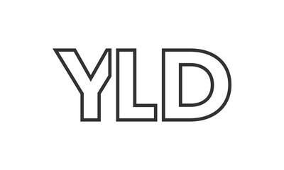 YLD logo design template with strong and modern bold text. Initial based vector logotype featuring simple and minimal typography. Trendy company identity.