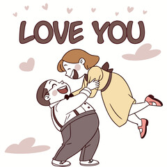 wedding invitation card with bride and groom