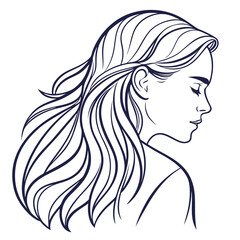 girl with long hair art