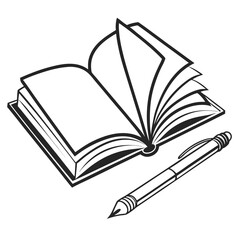 open book with pen art