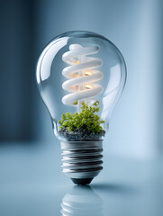 The electric light bulb as an idea or concept of energy saving. Neural network AI generated art