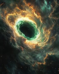 Abstract Cosmic Vortex in Vibrant Nebula Cloud nebula cosmic abstract vortex vibrant space green sky