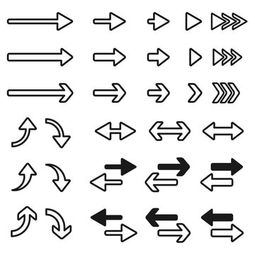 イラスト素材：ベクターのシンプル矢印セット