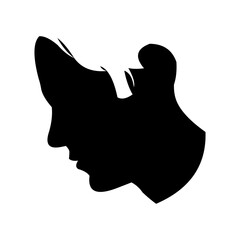 Silhouette of a handsome man.