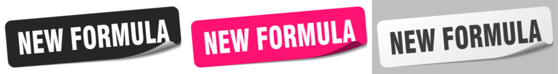 new formula sticker. new formula sticker set on white background