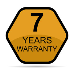 Seven years warranty shadow icon, badge seal guarantee certificate customer sign, stamp vector illustration .