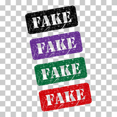 Set of Fake stamp symbol, label sticker sign button, text banner vector illustration .