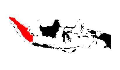 Indonesia detailed Sumatra map shape, Flat web graphic concept icon symbol vector illustration .
