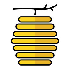 Hive natural icon, bee web flat habitat sign, graphic vector illustration .