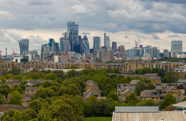 City of London Skyline Rising Beyond the Suburbs