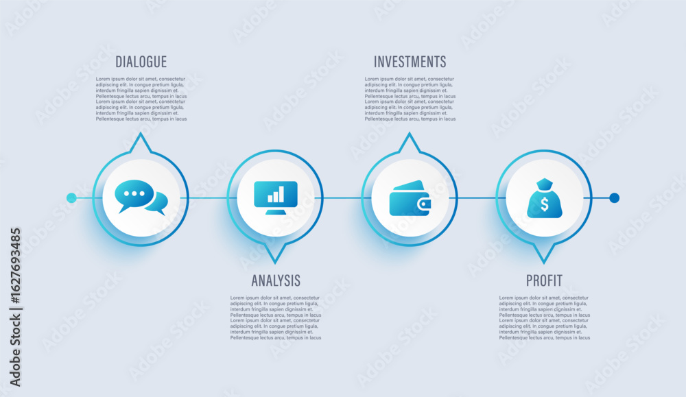 Poster flow chart 4 steps process infographic layout. business and marketing infographics for presentation 