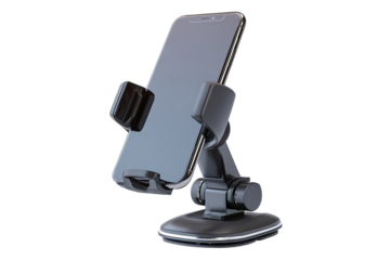 Smartphone car mount, dark gray,  angled view