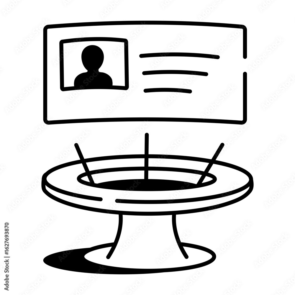 Canvas Prints a hand drawn style icon showing data profile