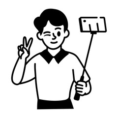 A doodle style icon showing influencer
