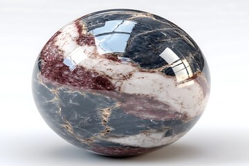 Polished marble sphere with elegant patterns high resolution picture