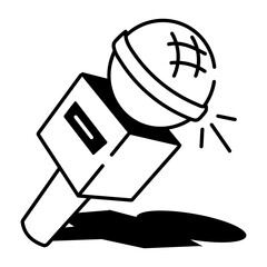 A drawing style icon depicting news mic
