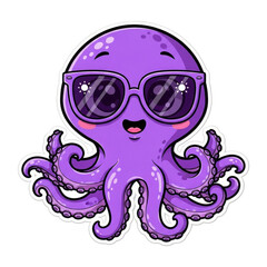 An Isolated Illustration of a Cool Ocean Animal, Cut Out, Clipping Path Isolated on a Transparent PNG Background.