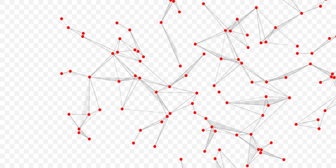 Abstract tech network connection dots. Digital technology and big data analysis background. White background with plexus lines. Geometric background with abstract mesh