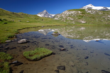 Lac du Limnes (Limnes Lake) located near Plan du Lac, a high plateau located above Termignon in...
