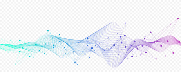 Abstract tech network connection dots. Digital technology and big data analysis background. White background with plexus lines. Geometric background with abstract mesh