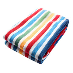 Beautiful striped beach towel PNG isolated on white background