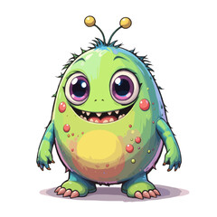 Fototapeta premium Cute cartoon monster with a round body