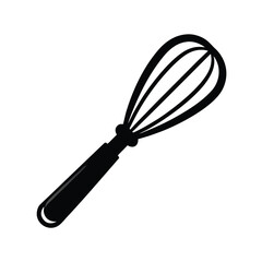 Fototapeta premium Silhouette of a whisk on white background Vector illustration