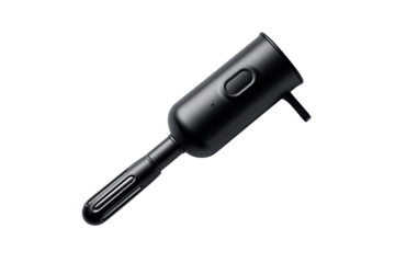 Dark, sleek, cylindrical device with ribbed tip