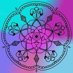 abstract background with flowers mandalas 