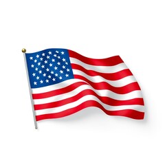 american flag isolated on white