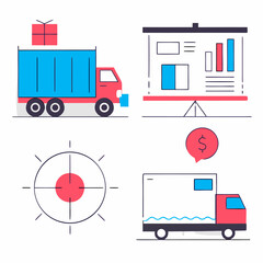 transportation icons set