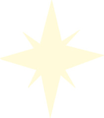Obraz premium Eight-Point Starburst Light – Bold Pale Yellow Sparkle Clipart