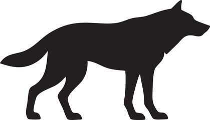 Obraz premium Majestic wolf silhouette icon for wildlife nature and outdoor branding projects