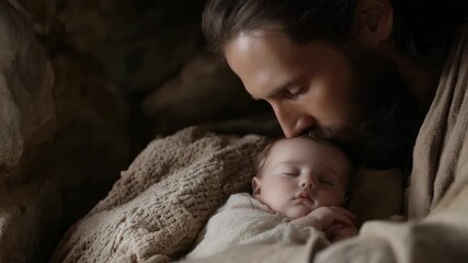 Biblical father role: Saint Joseph, Jesus Christ, Christian theology, holy devotion, sacred light, spiritual truth, religious value, divine bond, faithful guide, moral path, scriptural symbol,