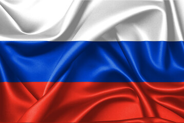 Waving national flag of Russia, 3D illustration.