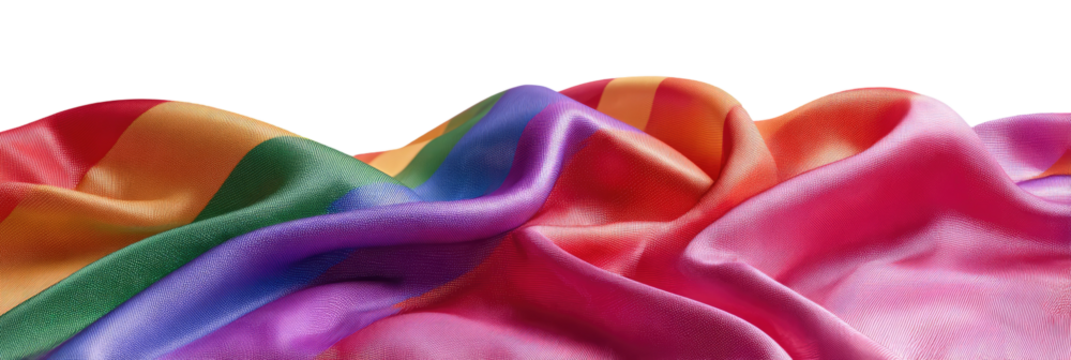 Rainbow Pride Flag Fabric Draped