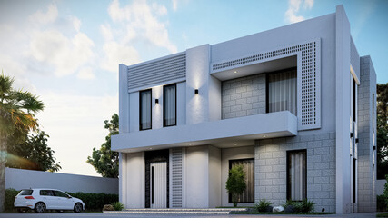 Elegant modern home façade photo 2