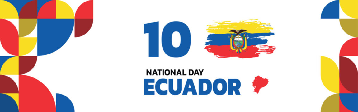  ecuador national day design with minimalist graphic , August 10th design with pattern concept - Powered by Adobe
