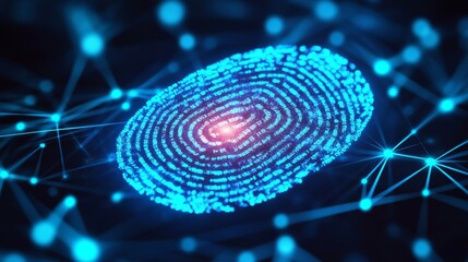 Cybersecurity Technology Display Featuring a Digital Security Shield and Encryption Connections