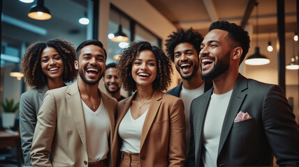 Diverse Business Team Celebration – Excited Professionals Enjoying Success Moment for Startup Summer Pitch, May Presentations, and Entrepreneurial Achievement Recognition