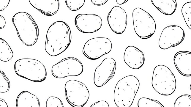Hand-drawn potato slices pattern
