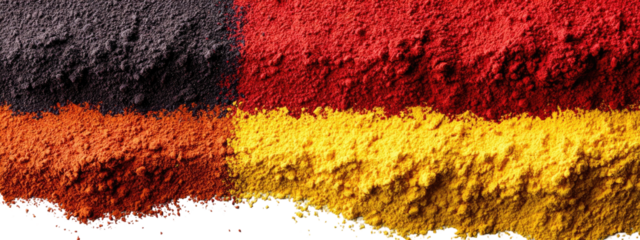 German Flag Colors in Powder Form