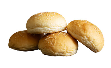 stack of tasty bun with sesame seeds
