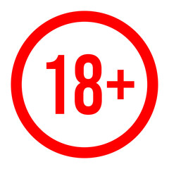 Red Circle 18+ Warning Icon &ndash; Age Restriction Symbol PNG