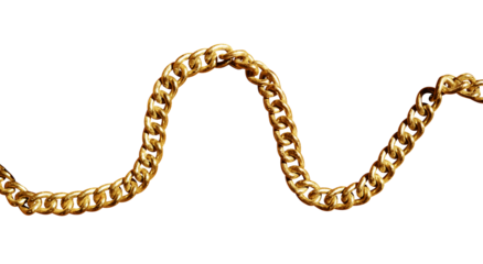 gold necklace isolated on white